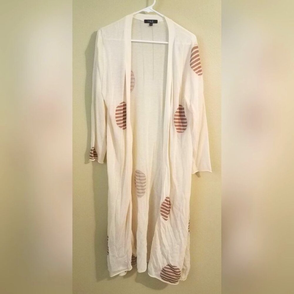Sheer Talie Flowing Long Tunic Light Beige with Light Brown Size L